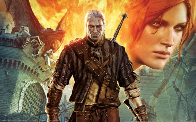 Fire castle sword man gothic free wallpaper - medium preview image