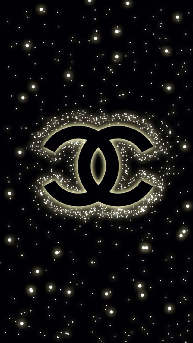 Chanel logo black background stars free wallpaper - medium preview image
