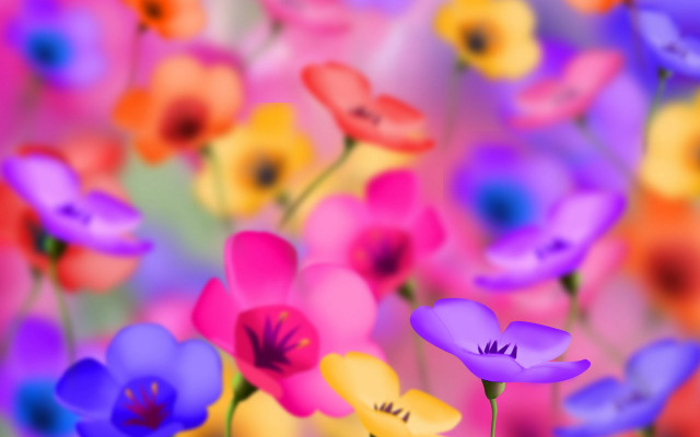 Flowers blurry background impressionist colorful free wallpaper - medium preview image