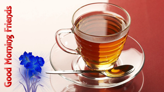 Cup tea spoon blue flower free wallpaper - medium preview image