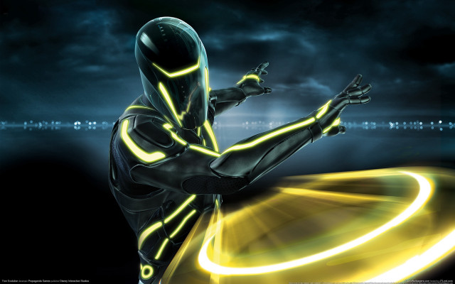 Futuristic man black suit yellow #2 free wallpaper - medium preview image