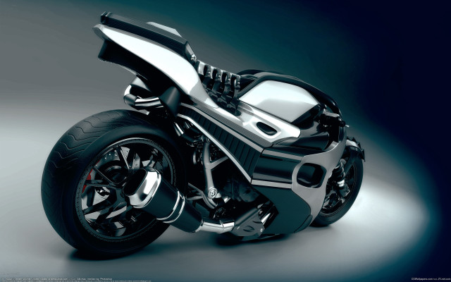 Futuristic motorcycle studio photo gradient free wallpaper - medium preview image