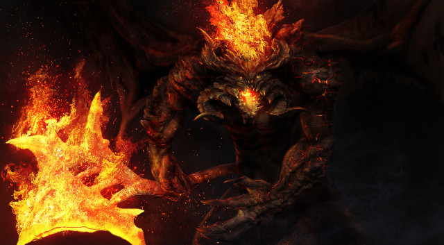 Demonic demon flame mouth horns free wallpaper - medium preview image