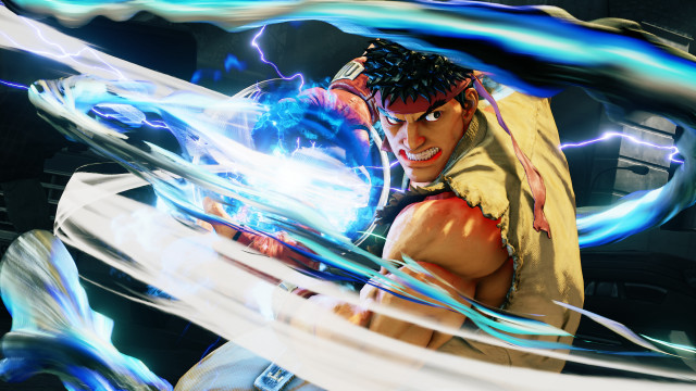 Man sword lightning blue background free wallpaper - medium preview image