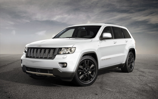 White jeep cement road cloudy free wallpaper - medium preview image