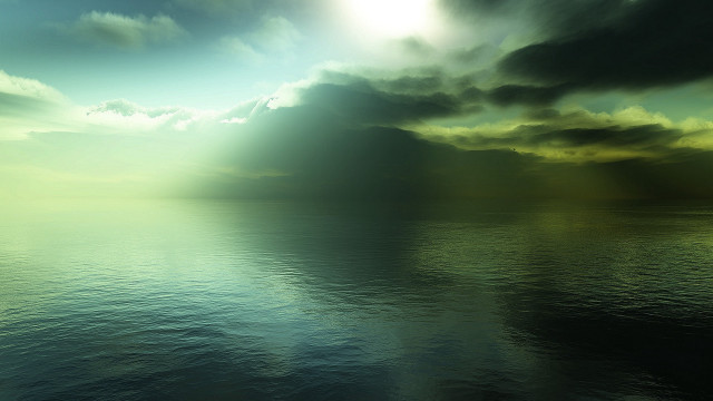Ocean sunset beach clouds light free wallpaper - medium preview image