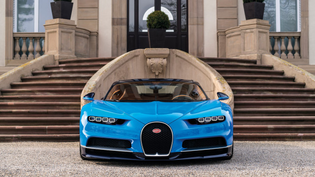 Blue bugatti building steps futurism free wallpaper - medium preview image
