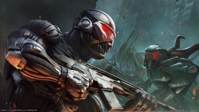 Futuristic suit man zombies city free wallpaper - medium preview image