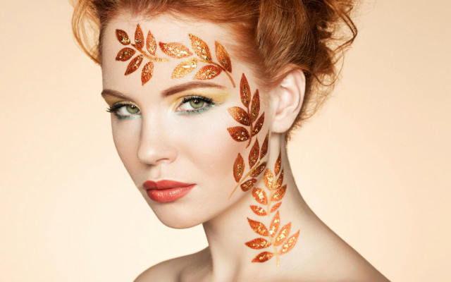 Gold leaf woman airbrush florianne free wallpaper - medium preview image