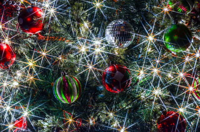 Christmas tree ornaments lights disco free wallpaper - medium preview image