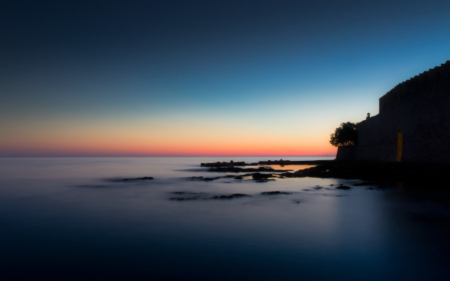 Sunset ocean building tree mystical #2 free wallpaper - medium preview image