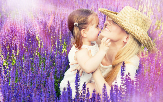 Woman girl flower field straw free wallpaper - medium preview image