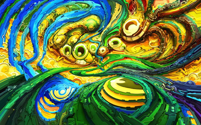 Colorful abstract design painting with free wallpaper - medium preview image
