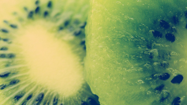 Kiwi fruit half green background free wallpaper - medium preview image
