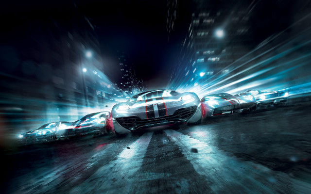 Car night street lights traffic free wallpaper - medium preview image