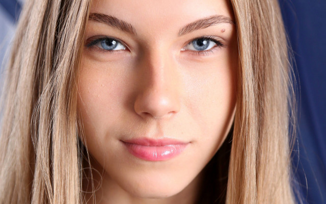 Blonde woman blue eyes blue #3 free wallpaper - medium preview image