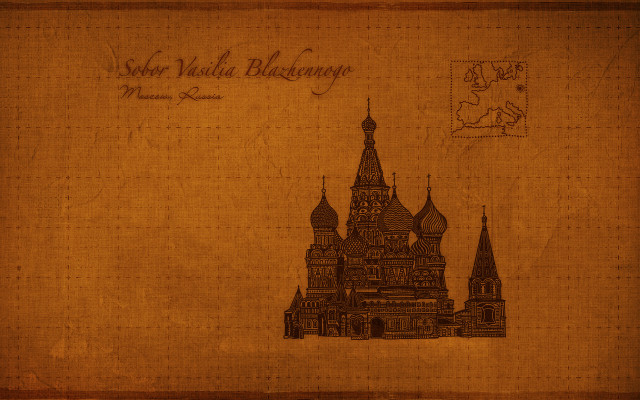 Gothic building clocktower stamp matte free wallpaper - medium preview image
