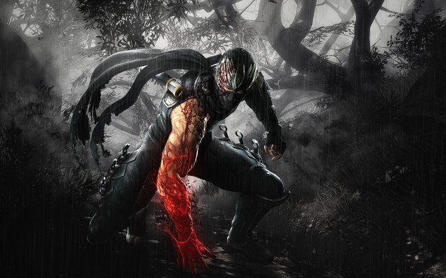 Man demon mask forest bloody free wallpaper - medium preview image