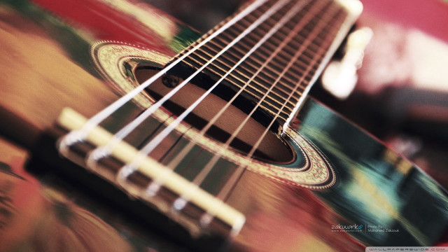 Guitar neck strings blurry background free wallpaper - medium preview image