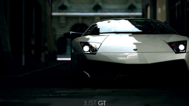 White sports car dark alley #4 free wallpaper - medium preview image