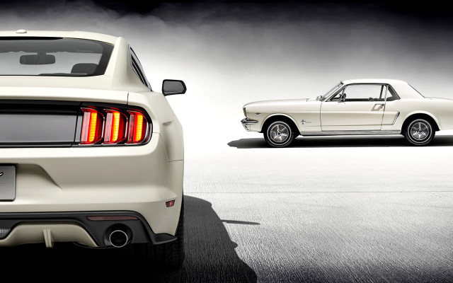 White mustangs parking lot smoke free wallpaper - medium preview image