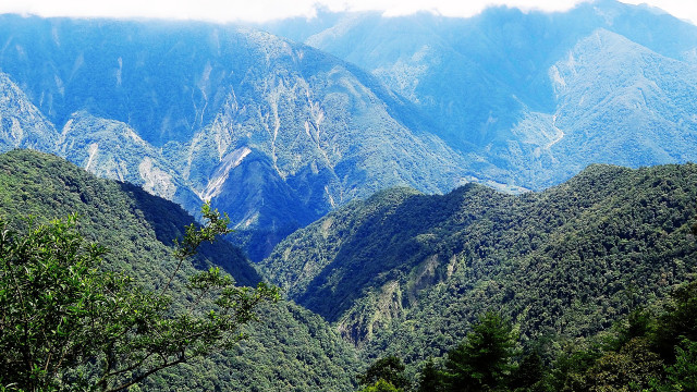 Mountain range trees clouds nature #2 free wallpaper - medium preview image