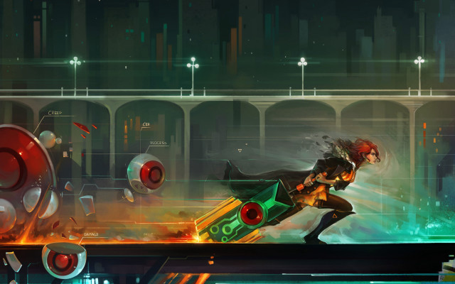 Futuristic city run weapon rain free wallpaper - medium preview image