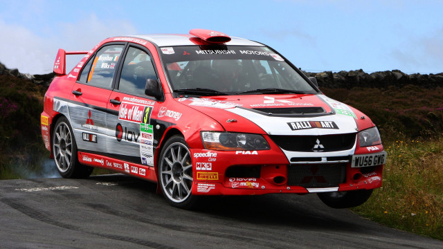 Red white car road hill free wallpaper - medium preview image