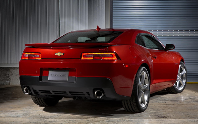 Red car garage door open free wallpaper - medium preview image