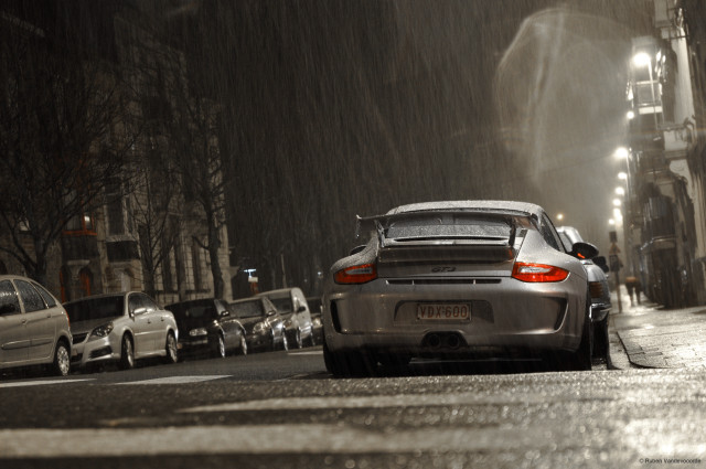 Rainy night street car tilt free wallpaper - medium preview image