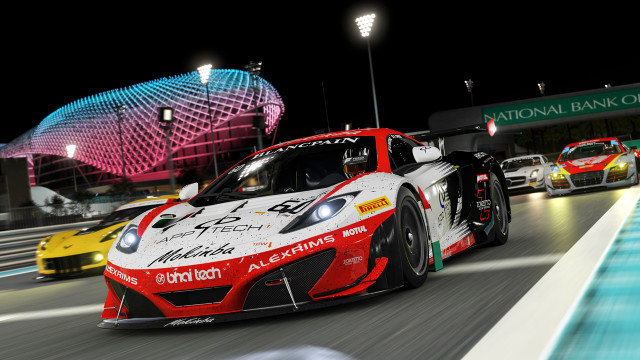 Racing car night race track free wallpaper - medium preview image