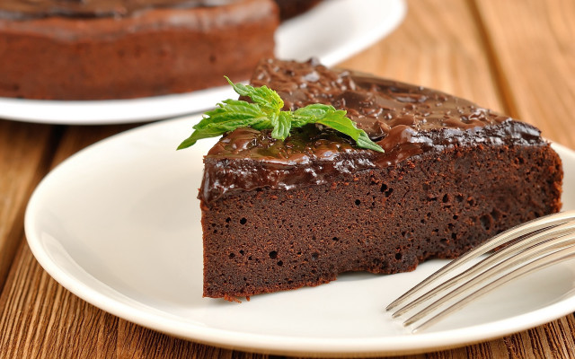 Chocolate cake plate fork knife #2 free wallpaper - medium preview image