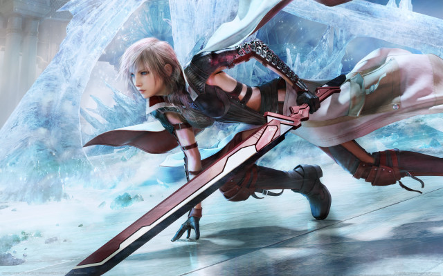 Woman white dress sword frozen free wallpaper - medium preview image