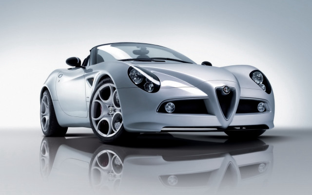Silver sports car reflection white #2 free wallpaper - medium preview image