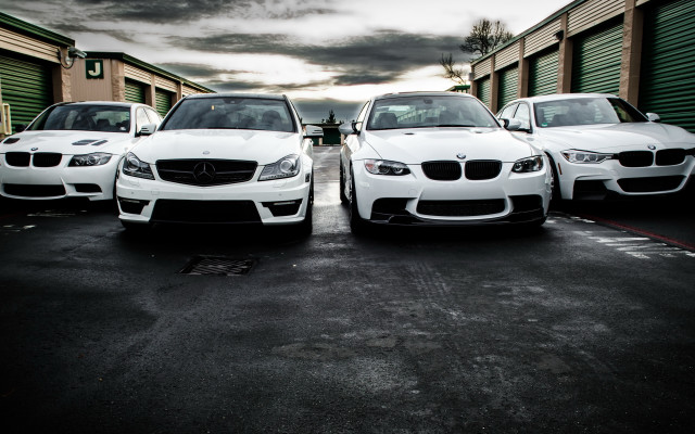 White cars parking lot storage #2 free wallpaper - medium preview image