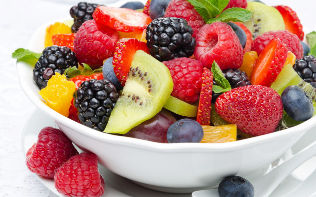 Mixed fruit bowl arcimboldo berries free wallpaper - medium preview image