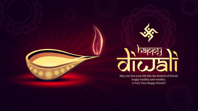 Happy diwali greeting card golden free wallpaper - medium preview image