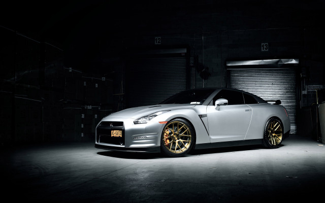 White sports car garage night #2 free wallpaper - medium preview image