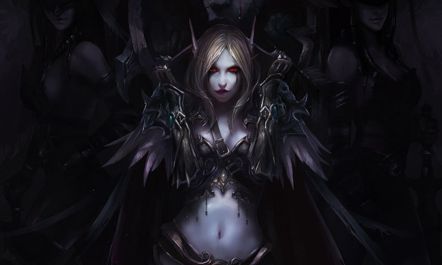 Woman demon costume mask hands free wallpaper - medium preview image