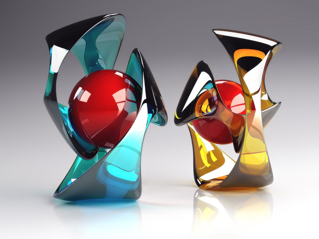 Colorful sculptures white table top free wallpaper - medium preview image