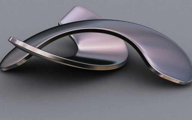 Metal curved kinetic abstract sculpture free wallpaper - medium preview image