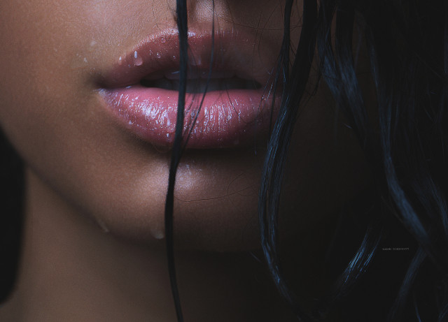 Wet lips black hair teary free wallpaper - medium preview image