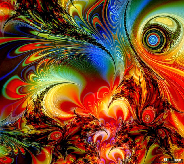 Colorful abstract painting spiral design free wallpaper - medium preview image