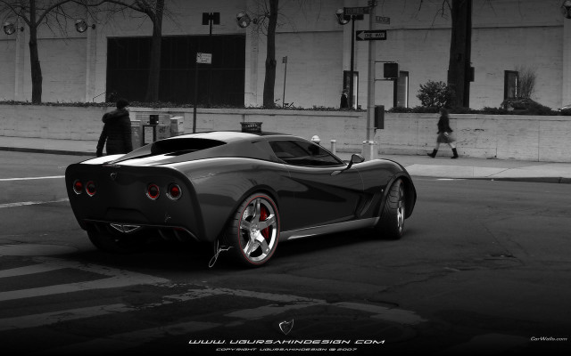 Black white car street man free wallpaper - medium preview image