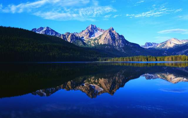 Mountain reflection lake sky trees free wallpaper - medium preview image
