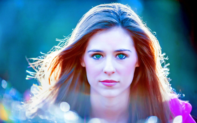Woman blue eyes long hair #4 free wallpaper - medium preview image