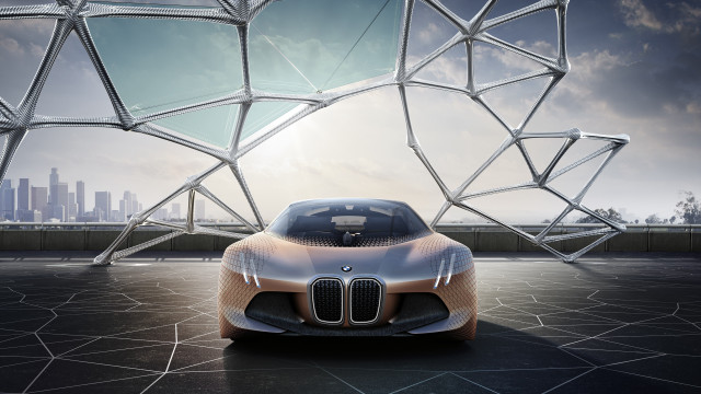 Futuristic car cityscape structure sunset free wallpaper - medium preview image