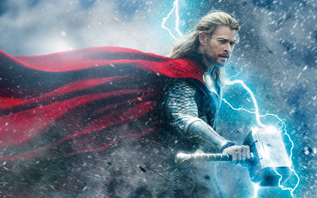 Thor action painting poster weta free wallpaper - medium preview image