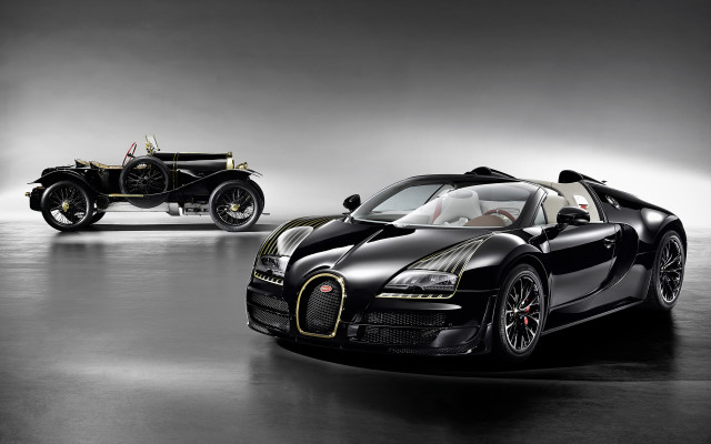 Bugatti luxury car blackwhite spotlight free wallpaper - medium preview image
