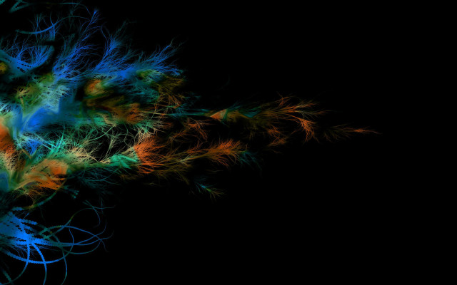 Black background colorful flowers generative free wallpaper - medium preview image
